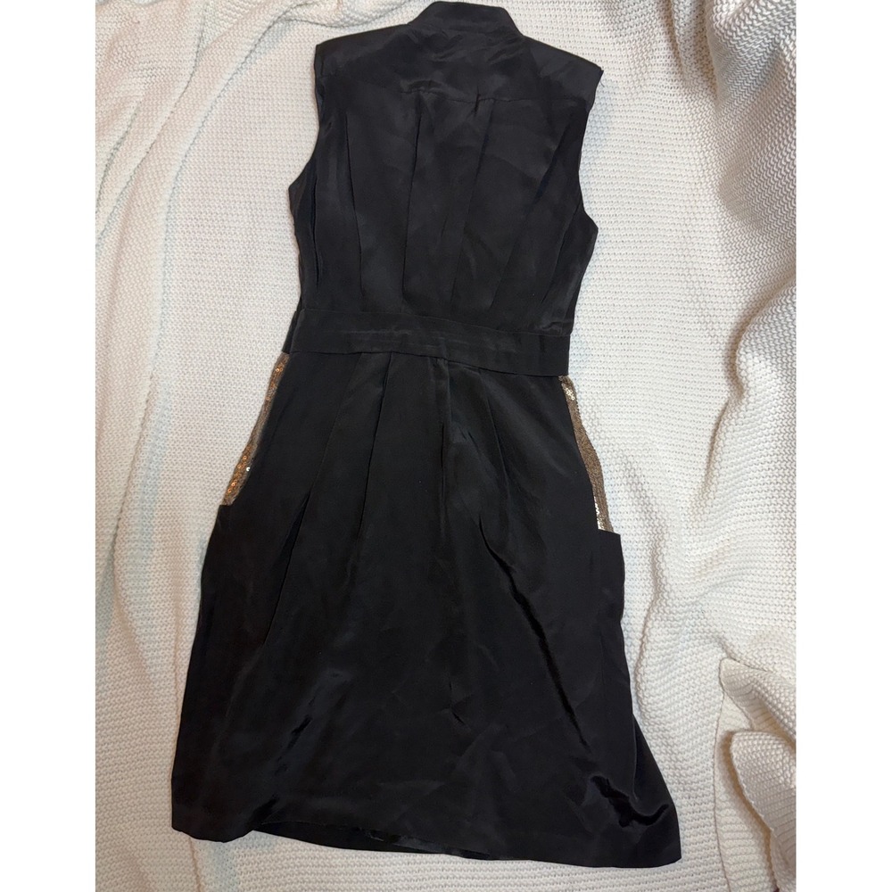 2b. Rych Black Sleeveless Sequin Pocket V-Neck Cocktail Dress Size 0